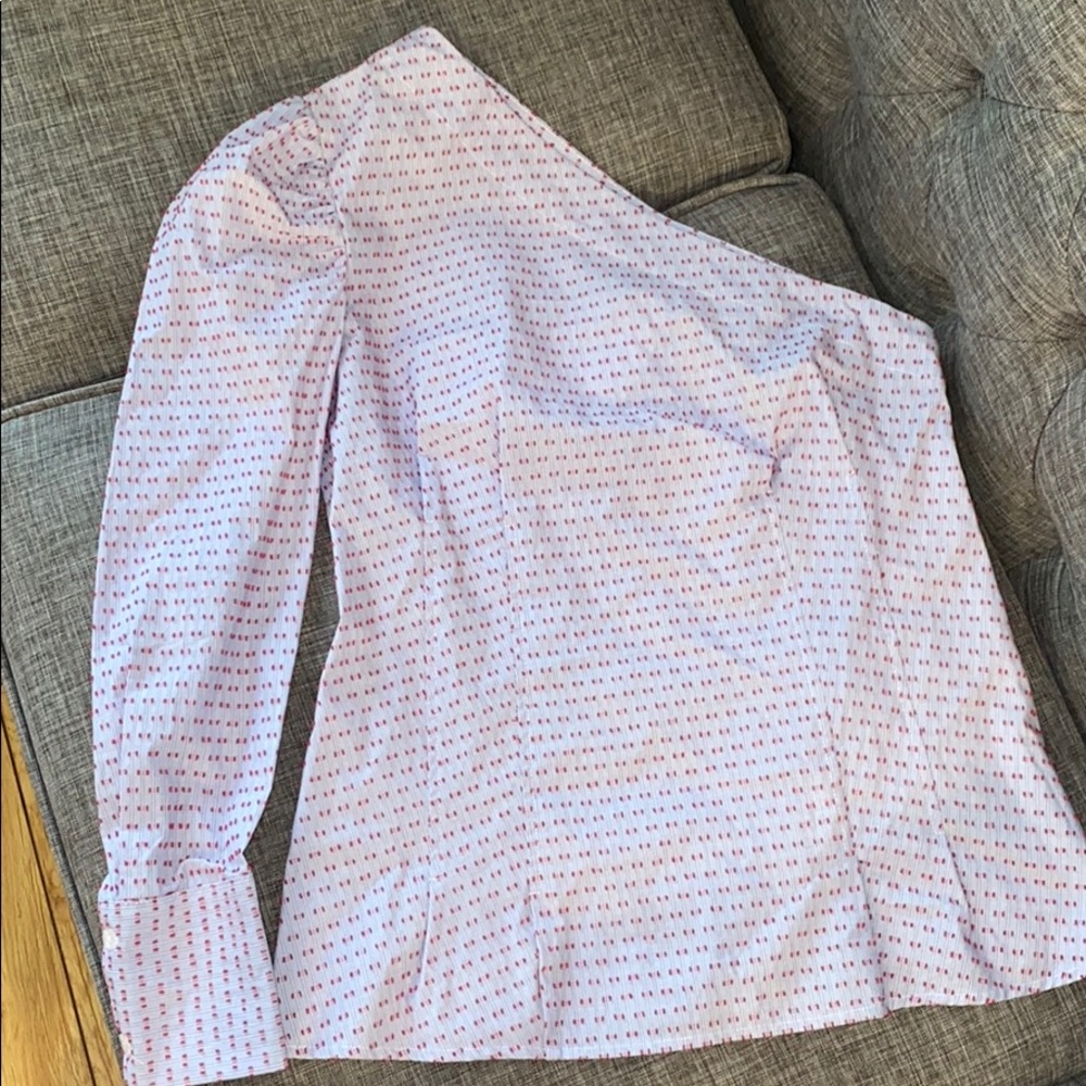 One shoulder long sleeve top